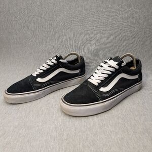 Vans Old Skool Canvas Sneakers Unisex M 8 W 9.5 Black White Low Top